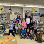 The Cat in the Hat visits with Kindergarten.